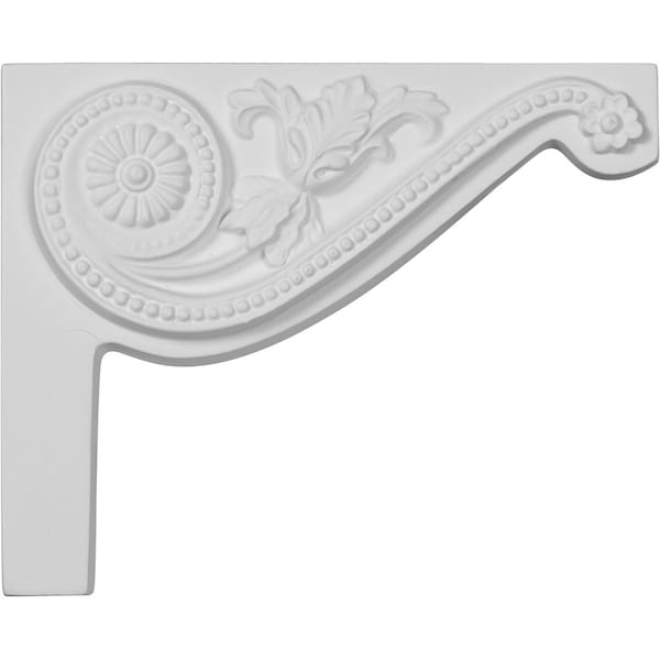 Ekena Millwork 8"W x 6 1/2"H x 3/4"D Pearl Stair Bracket, Right SB08X06PE-R - main